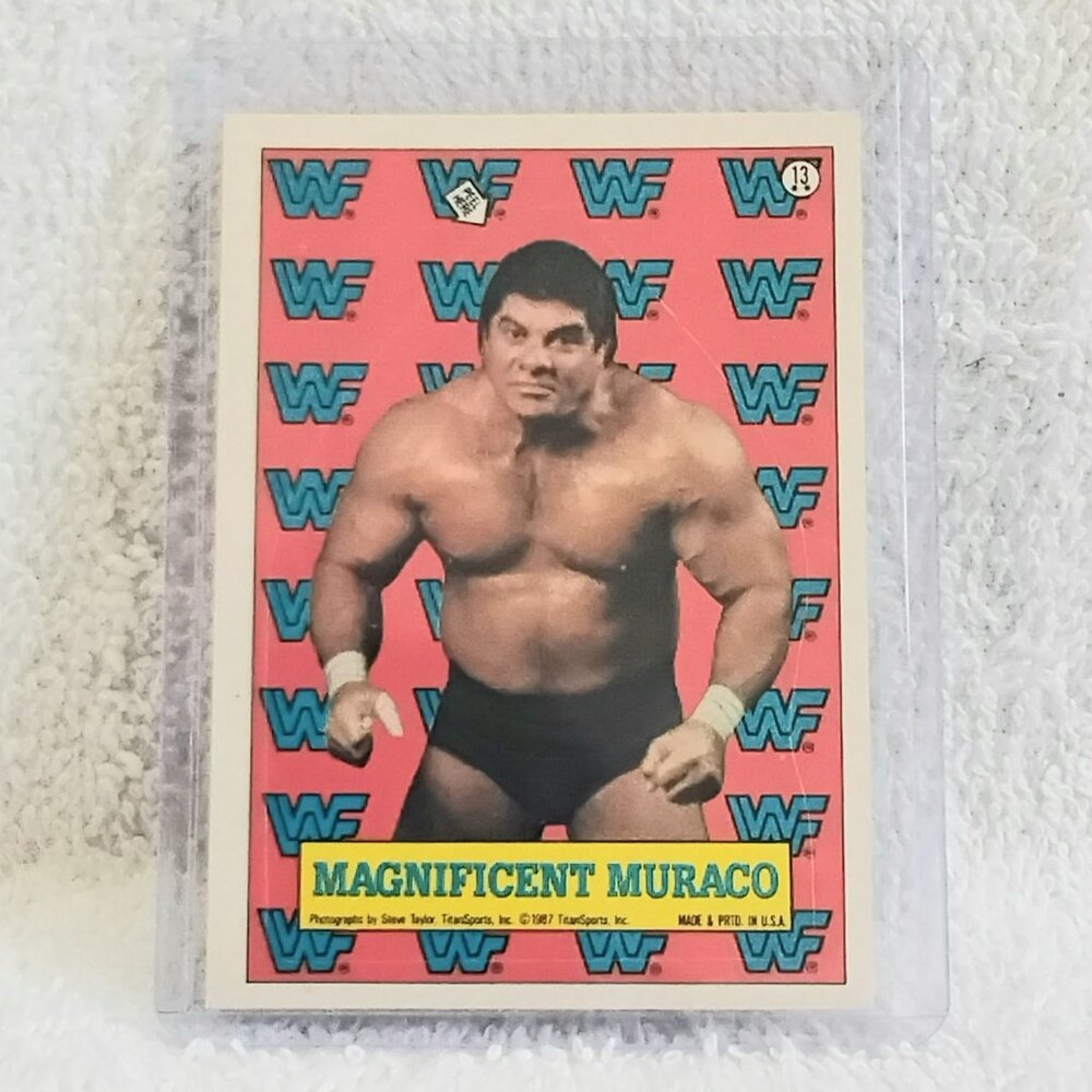 3/$25 Mint 1987 Topps The Magnificent Muraco WWF Sticker/Puzzle Card 13!!